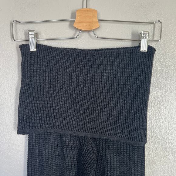 Lululemon Citta Skirted Leggings Foldover Waist Sweater Knit Black Women's Sz 2 - Picture 4 of 11